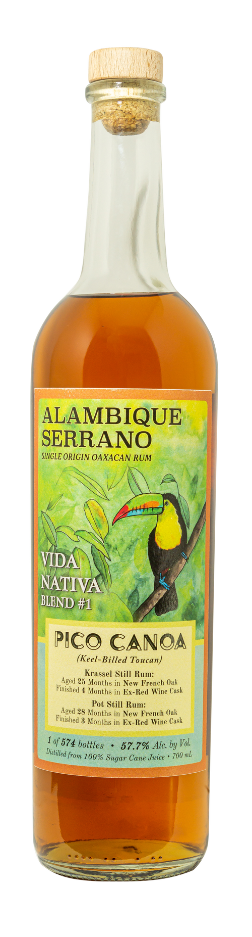 Alambique Serrano Vida Nativa "Pico Canoa" Blend #1 Rum (115.4 Prf) - 700ml