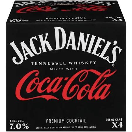 Jack Daniel's Coca Cola Premium Cocktail  4-pack