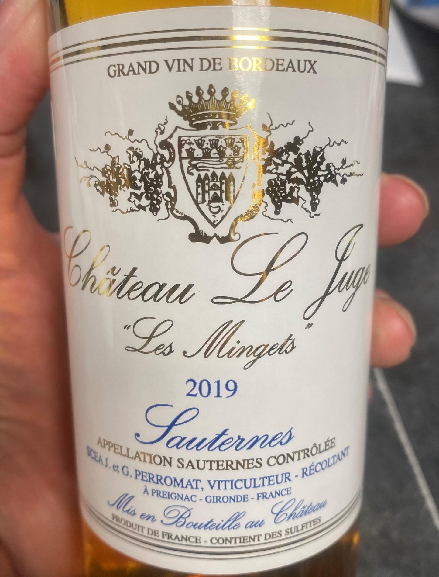 Chateau le Juge Sauternes Les Minget 2019 375ml