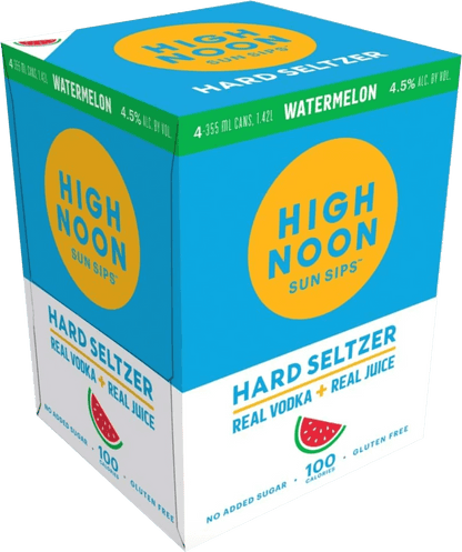 High Noon Watermelon Vodka & Soda cans 4-pack